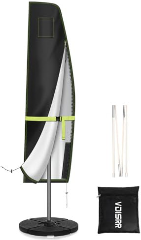 VDISRR Sonnenschirm Schutzhülle, Ampelschirm Schutzhülle, Sonnenschirmhülle mit Stab und Reißverschluss, UV-Schutz 50+, 265x40/70/50cm, für Ampelschirm bis Ø 450 cm oder 300 x 350 cm, 300 x 400 cm