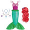 FENGQ Meerjungfrau Kostüm Mädchen, 6pcs 92CM Meerjungfrau Prinzessin Kleid Kinder mit Perücken und Zubehör, Meerjungfrau Verkleidung Kinder für Karneval Ostern Geburtstag Party Cosplay