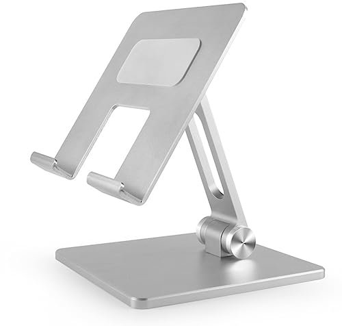Jisapmzu 1 PCS Tragbarer Telefonhalter Ständer Aluminiumlegierung Smartphone-Unterstützung für Pad Tablet Silber