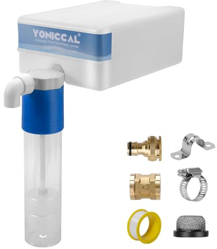 Yoniccal Niveleur automatique de remplissage de piscine - Contrôle automatique du niveau d'eau - Blanc - 1,9 cm - Sans couvercle