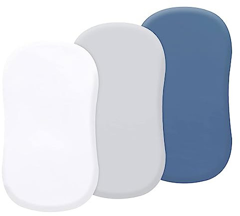 3-teiliges Spannbettlaken für Wiegen, Korb, Polster, Spannbettlaken, Wickelunterlage, Bezug, Kinderbett, Bettschoner, Babybett, Bettwäsche, Wickelunterlage