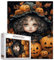 Halloween Kürbis Mädchen Jigsaw Puzzle Schwarzes lockiges Haar Puppe 1000 Stück Jigsaw Puzzles für Erwachsene Herausfordernde Familie Aktivität Spiel DIY Puzzle Home Decor Geschenk für Freunde