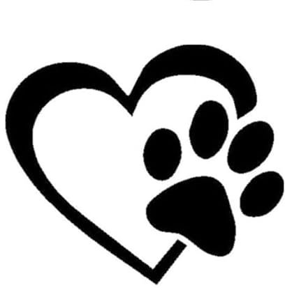 Autoaufkleber Auto-Pfotenabdruck Im Herzen, Vinyl-Aufkleber, Hund, Haustier, Automobil-Styling-Aufkleber PVC Aufkleber(Black)
