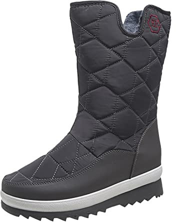 Generico Stivaletti Estivi Donna Bassi Anfibi Firmati Donna Stivali da Neve da Donna alla Autunno e Inverno Fondo Spesso Antiscivolo Cerniera a Tubo Lungo Caldi Stivali Donna al Ginocchio (Grey, 41)