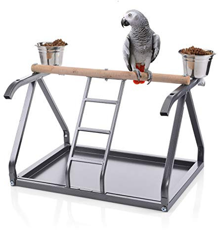 Montana Cages | Tischfreisitz für Papageien - Antik | ca. 50 x 34,5 x 38 cm | Vogelsitz, Freisitz