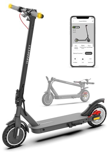 INVANTI Electric Scooter, E30 Electric Scooters Adult, 8.5”Solid Tires, 25-32km Range, 4 Speed Mode, Foldable Electric Scooters with APP, E-Scooter with Double Braking System for Adults and Teens