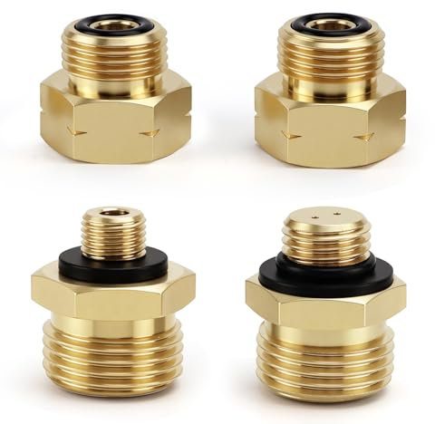 Adaptateur Gaz 4 Pièces Adaptateur Bouteille Gaz Laiton Adaptateur Gaz Adaptateur Camping Gaz Europe Adaptateur Bouteille Gaz pour Connecter Le Régulateur de Pression Aux Bouteilles de Gaz étrangères