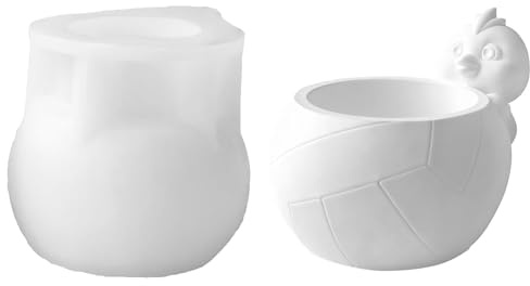 Xidmold Vogel Form Beton Blumentopf Silikonform Tier Sukkulenten Pflanzgefäß Topf Vase Formen,DIY Sukkulenten Topf Beton Pflanzgefäß Gips Zement Formen (D)