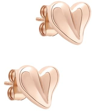Tamaris Schmuck für Damen aus Edelstahl, Ohrstecker mit organischem Herzmotiv für Valentinstag, Stilvoll und Elegante Geschenkidee