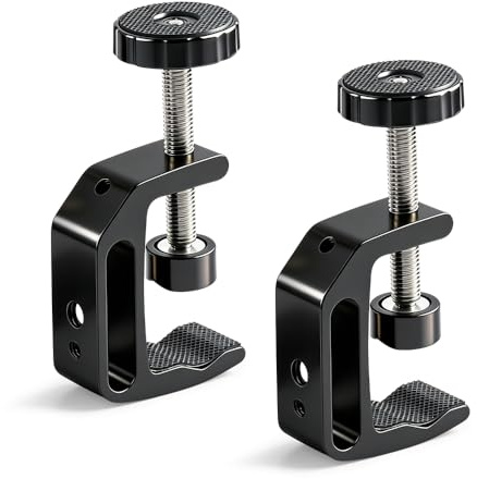 yotutun Schraubzwingen C Klemme, 2 Stück Tischklemmen Verstellbar Aluminium Schraubzwinge 0-47mm Universal Kleine C-Typ-Klemme Schraubklemme für Holzarbeiten Haushaltsmontage Heimwerken Schweißen