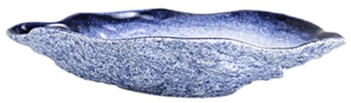 PACKOVE Assiette à Huîtres en Porcelaine 7,5 Pouces Bleu Neige, Plateau Multifonctionnel Léger pour Fruits, Desserts et Collations, Assiette de Service Originale pour Repas et Apéritifs
