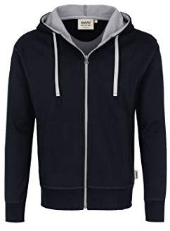 HAKRO Jacke mit Kapuze Bonded - 455 - schwarz/silber - Größe: M