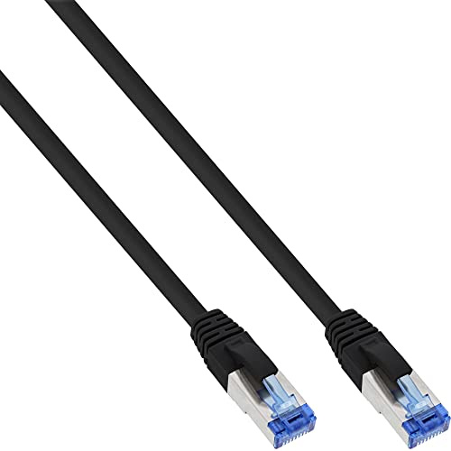 InLine 76850S Patchkabel, S/FTP (PiMf), Cat.6A, 500MHz, halogenfrei, Kupfer, schwarz, 0,5m