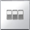 BG Flatplate Screwless 10AX Plate Switch 3 Gang 2 Way Chrome