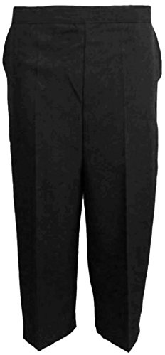 MyShoeStore Pack of 2 Ladies Womens 3/4 Three Quarter Half Elasticated Trouser Plain Capri Cropped Stretch Trousers Plain ¾ Length Pants Summer Shorts Plus Big Sizes 10-24