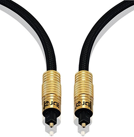 IBRA Optical Cable(1.5M) 24K Gold - Plated Optical Digital Audio Cable Toslink Lead - Premium Black