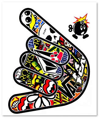 4R Quattroerre.it 6120 Sticker Bomb Aufkleber Hand Telefon, 10 x 12 cm