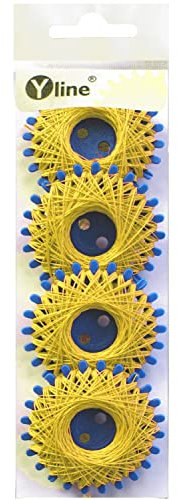 Yline - 4 Sterne a. 20 m Sternzwirn Baumwolle, Sternchenzwirn Stern - Zwirn, 2850-02 (gelb)