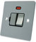 AET FSCSFNBS Satin Chrome Flat Spur w Black Insert Metal Rocker Switch-13 Amp Switched Fused Connection Unit with Neon Indicator, 240 V