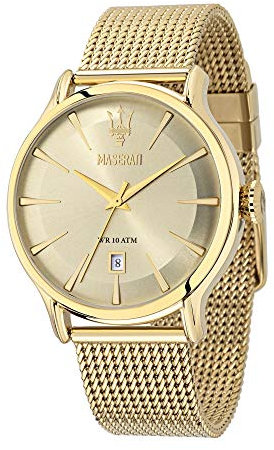 Maserati Orologio da uomo, Collezione Epoca, movimento al quarzo, tempo e data, in acciaio, PVD oro - R8853118003
