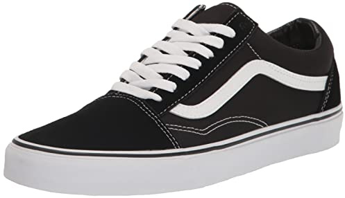 Vans Kids' Old Skool Skate Shoes Black/White, 1 Little Kid