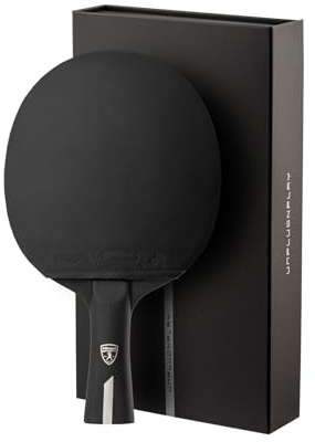 Killerspin Stilo7 SVR Ping Pong Paddle, Performance-Level Table Tennis Racket with Carbon Technology, Memory Book Case, Black