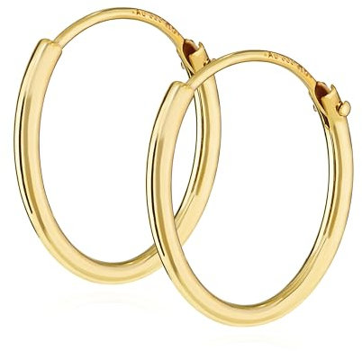 NKlaus PAAR HERREN Creolen ECHT GOLD 333er Ohrring Ohrschmuck Ohrhänger 15 mm 3752