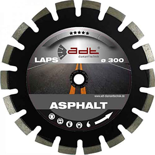 ADT Diamanttechnik | Diamant Trennscheibe Laser Asphalt Premium mit Schutzsegmenten und 15 mm Segmenthöhe für abrasive Materialien (Ø 350/25,4 mm)