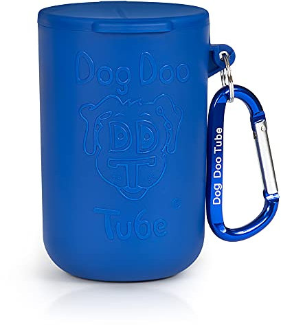 Dog Doo Tube wiederverwendbarer Hundekothalter für Spaziergänger – trägt gebrauchte Hundekotbeutel – dicht schließender Deckel hält Gerüche – Hundekotträger – Befestigung an Hundeleine, Geschirr oder