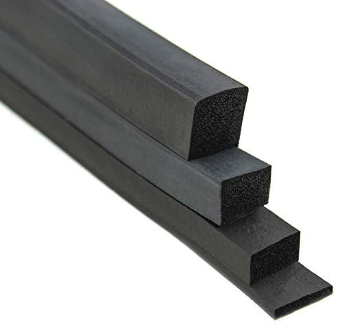 SMI-Vierkantprofil VKP15x30 15x30mm aus EPDM Moosgummi Schwarz – Dichtungsprofil als Dichtung und Ausgleich für Maschinen, Türen, Gehäuse – Moosgummistreifen, Vierkantstreifen, Dichtstreifen (1 m)