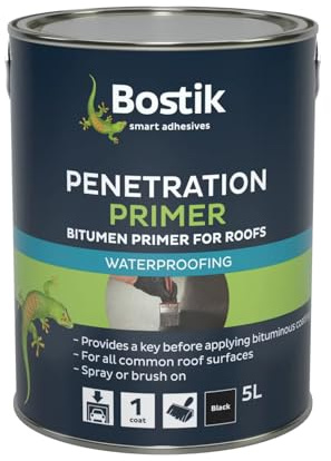 Bostik Penetration Primer For Roofs, A General Purpose, Highly Penetrative, Thin Bituminous Primer 5 Litre