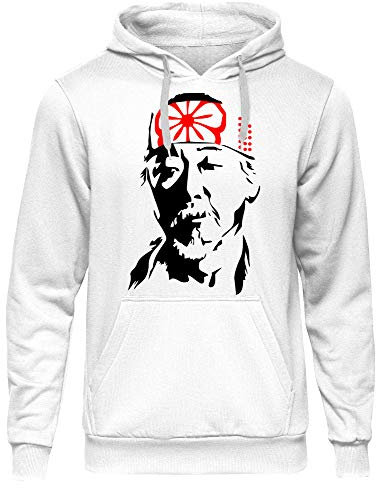 Uglyshirt89 Mr. Miyagi Männer Herren Kapuzenpullover | Karate Kid Cobra Kai Dojo Vintage Kampfsport | M1 (L)
