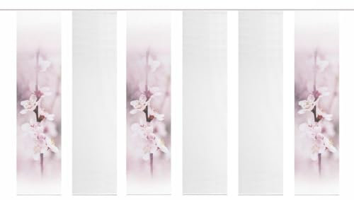 Vision S 6er-Set Schiebevorhänge KISGOLE, halbtransparent, Höhe 260 cm, Fraise