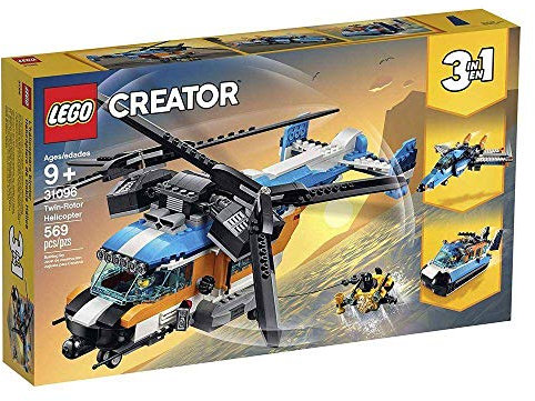 LEGO Creator 3in1 Twin Rotor Helicopter 31096 Building Kit (569 Pieces)