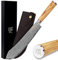 YOUSUNLONG Messer brechen Bull Nose Pro Metzgermesser 10 Zoll Japanischer VG10 gehämmerter Damaststahl italienischer Olivenholzgriff mit Lederscheide