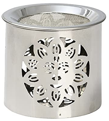 NKlaus Räucherstövchen zum Räuchern Stahl, Silber, 6cm Glanz, 1 Stück | Höhe: 6cm; Gewicht: 0,06Kg; 7cm; 6 cm; 7 cm; räuchern sieb
