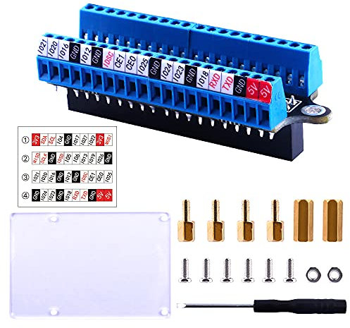 GeeekPi Raspberry Pi Micro GPIO Terminal Block Breakout Board Modul,Raspberry Pi GPIO Expansion Board Micro Connector für Raspberry Pi 4B/3B+/3B/2B