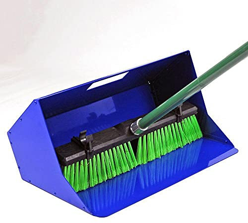 MegaMaxx Heavy Duty Large Dustpan - Metal Dust Pan for Industrial, Sawdust, Animal, Floor, Cleaning, Garden, Kitchen, Outdoor, Office, or Home Cleaning Tool Supplies - Blue (18 inch)