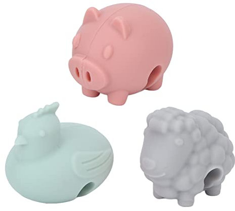 Lève-couvercle Anti-éclaboussures pour Pot à Soupe, 3 Pièces Pinces Latérales pour Casseroles Empêchent le Débordement de Silicone Mignon Forme Animale Pinces de Levage pour Couvercle de Casserole Out