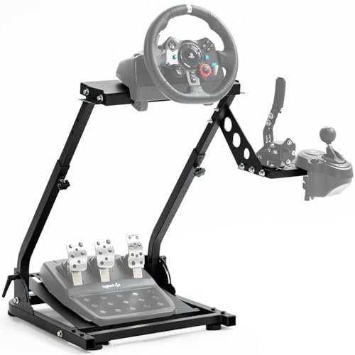 Anman Racing Steering Wheel Stand Shifter Panel Upgrade Sim Gaming Wheel Stand fit for Logitech G25, G27, G29, G920 Thrustmaster T100, T150 Racing wheel, Wheel Shifter and Pedal Not Included