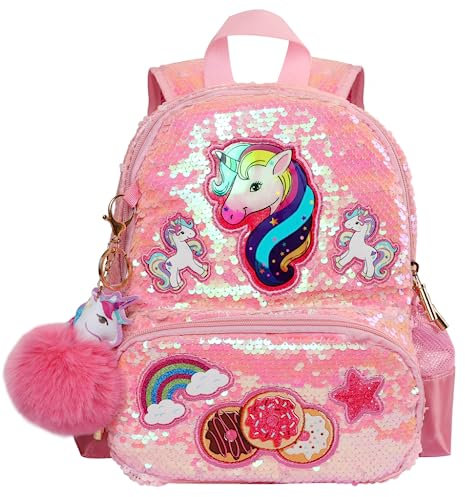 Unicorn Sequins Backpack for Girls,Toddler Kids Schoolbag,Bookbag for Kindergarten Elementary,Gift for Birthday Xmas