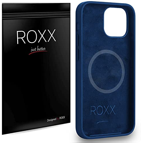Roxx Silikon Hülle Navy Blau | Wie das Original | Kompatibel mit iPhone 14 Pro Max | Testsieger | Hardcase | Innenschutz | Displayschutz | Kameraschutz | Kompatibel mit MagSafe Zubehör