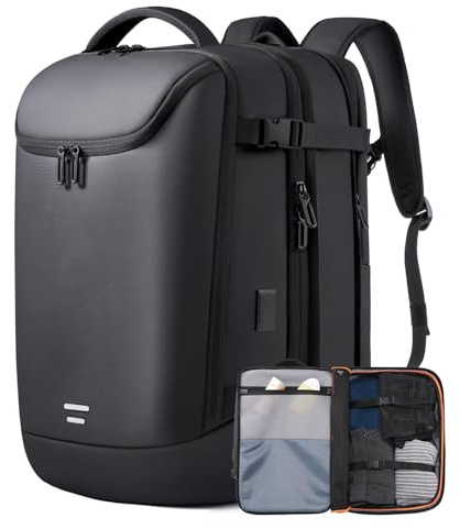 TANGCORLE Travel Carry on Backpack 50L Expandable Flight Approved Backpacks 17.3 inch Laptop and USB Charging Port bags Water Resistant Business Back Pack for Women & Men
