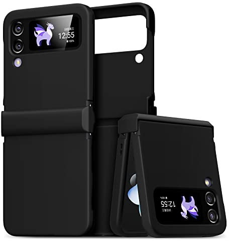 ZCDAYE Case for Samsung Galaxy Z Flip 4,Samsung Z Flip 4(2022) Foldable Flip Case,Silky Touch Shockproof Protective Cover Case for Samsung Galaxy Z Flip 4, Black