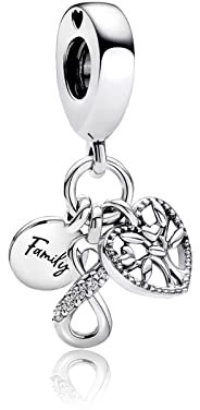 HAEPIAR S925 Charme en argent sterling pour bracelet collier Charm Dangle albero genealogico pour les femmes filles cadeaux d'anniversaire