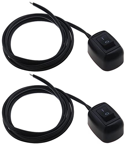 EMSea 2pcs Voiture Goutte d'eau Forme Pâte Type Bouton Interrupteur DC12-24V Off/on Bouton Poussoir pour Néons Diodes Électroluminescentes Pièces Automobiles Longueur 100cm