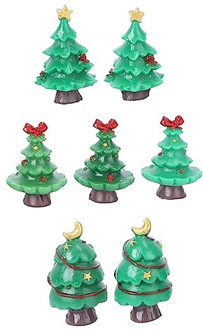 Amosfun 7st Weihnachtsminiaturen Zum Basteln Mini-weihnachtsschmuck Zum Basteln Kleiner Christbaumschmuck Mini-weihnachtsfiguren Mini-weihnachtsbaumschmuck Zubehör Kleiner Weihnachtsbaum