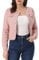 Allegra K Veste en jean pour femme boutonnée sans col à manches longues vestes en jean Gris rose L
