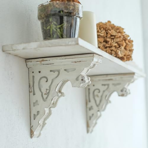 All Chic Mensole da parete in legno shabby chic per mensole mensole mensole decorative mensola in legno vintage mensola bianca staffa da parete in legno