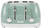 Haden Bristol Green 4 Slice Toaster - Extra Wide Slots, Dual Browning Control, Stainless Steel Housing with Sage Green Finish, For All Toast Preferences, Defrost, Reheat, and Cancel Functions